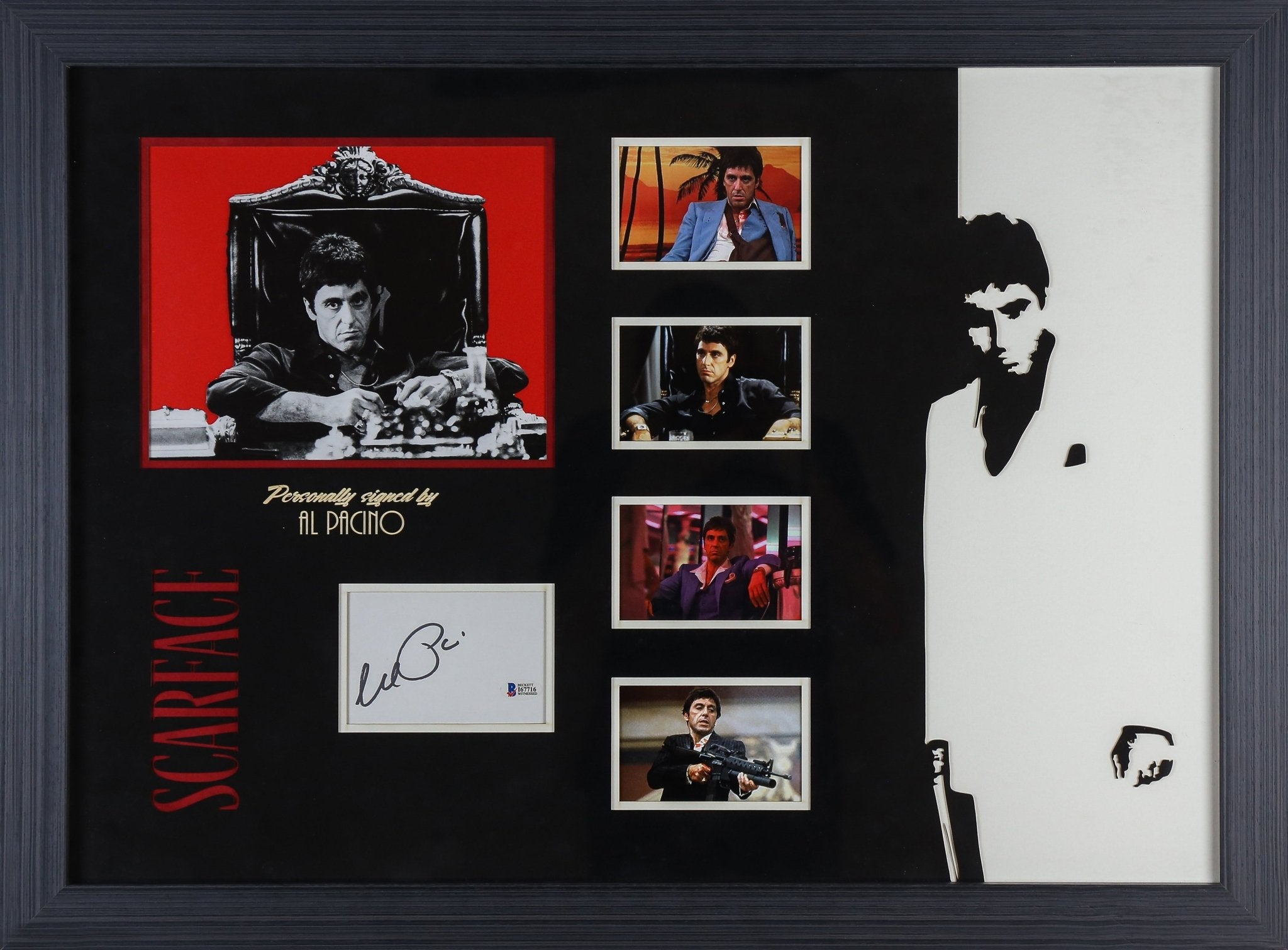 Al Pacino Signed Scarface Whitecard Framed Display - Memorabilia Framers Shop